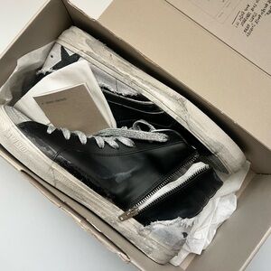 Golden Goose Black Leather Sneakers (Slide Classic)
